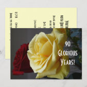 90 GloriasYears! – 誕生パーティー+黄/赤のバラ 招待状 (正面/裏面)