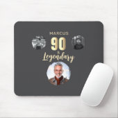 90 Legendary 3 Photos Gold 90th Birthday マウスパッド (マウス)