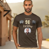 90 & Legendary 3 Photos Gold 90th Birthday  Tシャツ