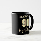 90 & Legendary Gold 90th Birthday マグカップ (正面右)