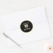 90 & Legendary Gold 90th Birthday ラウンドシール (封筒)