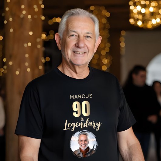 90 & Legendary Gold Photo 90th Birthday  トライブレンドＴシャツ