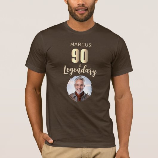 90 & Legendary Gold Photo 90th Birthday  Tシャツ (正面)