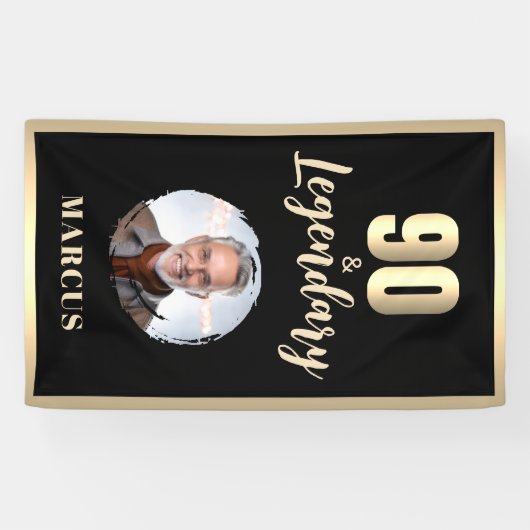 90 & Legendary Photo 90th Birthday Gold 横断幕 (横)