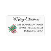 90 Merry Christmas Minimal Return Address Label ラベル (正面)