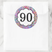 90 - Numbersステッカラフルカー ラウンドシール (バッグ)