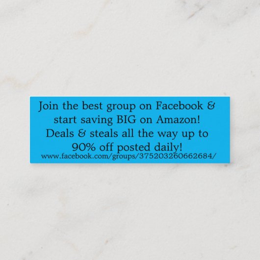 90% Off Deals & Steals group advertisement スキニー名刺 (裏面)