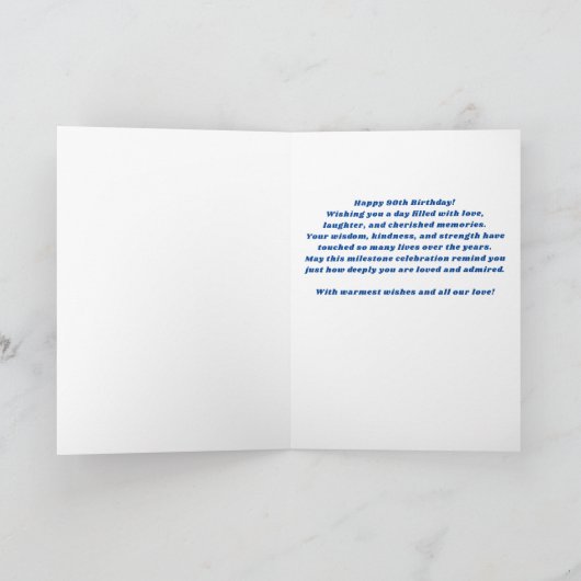 90 So what Funny 90th Birthday 2 Photos Birthday カード (内部)