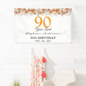 90 Years Loved Peach Floral 90th 横断幕 (インサイチュ)