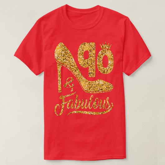 90 Years Old Gifts 90 & Fabulous 90th Birthday cro Tシャツ (デザイン正面)