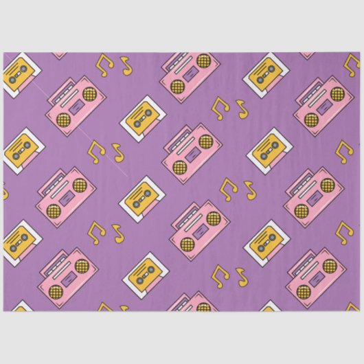 90sに戻る – Y2Kカラフルカセット・プレーヤー 薄葉紙 (正面)