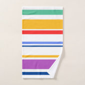 90sインスパイア色数々の明るいモダンストライプ バスタオルセット (ハンドタオル)