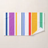 90sインスパイア色数々の明るいモダンストライプ バスタオルセット (ハンドタオル)