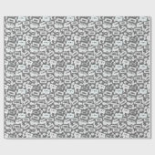 90sカセットおよびスマイリーラッピング紙 – モノクロ ラッピングペーパー (フラット)