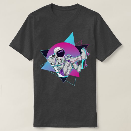 90sシンウェーブ・スケートボーダー外宇宙Vaporwave A Tシャツ (デザイン正面)