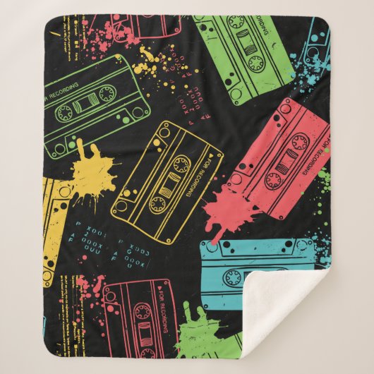 90sスタイルクールグランジカセット シェルパブランケット (正面)