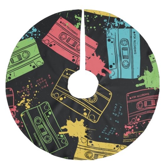 90sスタイルクールグランジカセット ブラッシュドポリエステルツリースカート (正面)