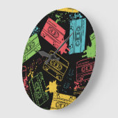 90sスタイルクールグランジカセット ラージ壁時計 (傾斜)