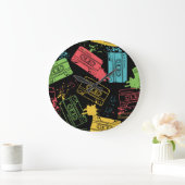 90sスタイルクールグランジカセット ラージ壁時計 (ホーム)