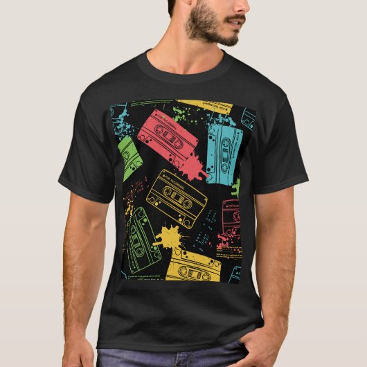90sスタイルクールグランジカセット tシャツ (正面)