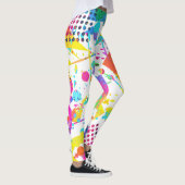 90sスタイルジオメトカラフルリレトログランジスタイル レギンス (右)