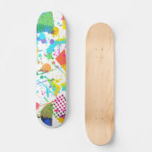 90sスタイル幾何カラフルレトロスタイル グランジ スケートボード (正面)