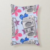 90sスタイル：水彩シームレスパターン アクセントクッション (正面(垂直))