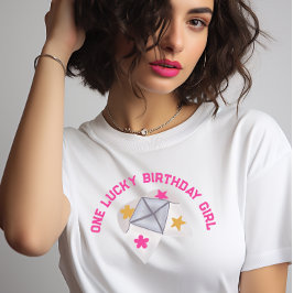 90sスローバックラッキーガール誕生日 tシャツ
