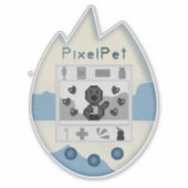 90sスローバック – Pixel Petペンギンデジタルペット(Bub) シール (正面)