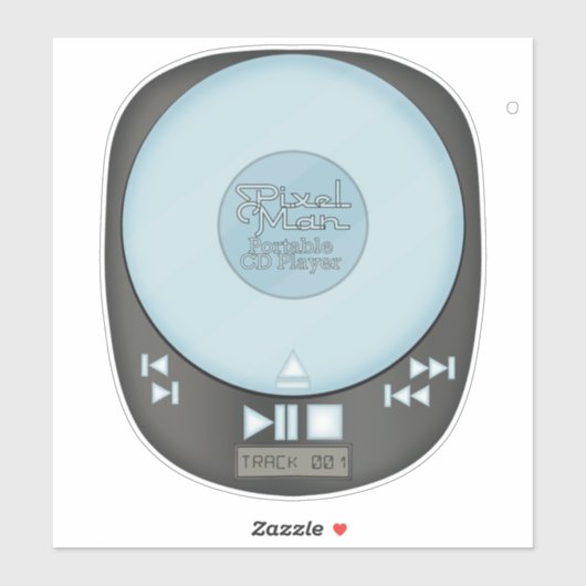 90sスローバック – PixelMan Portable CD Player Sticke シール (シート)