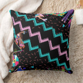 90sテーマの装飾用クッション/波状の線/スケート クッション (ブランケット)