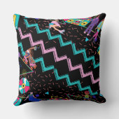 90sテーマの装飾用クッション/波状の線/スケート クッション (裏面)