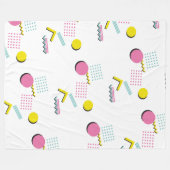 90sテーマカラフルレトロメンフィス模様 フリースブランケット (正面(横))