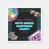 90sネオンディスコ誕生日 スタンダードカクテルナプキン (正面)