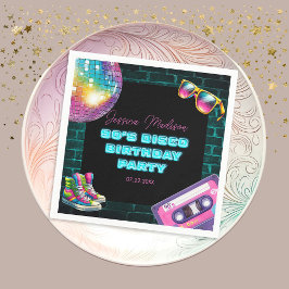 90sネオンディスコ誕生日 スタンダードカクテルナプキン