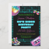 90sネオンディスコ誕生日 招待状 (正面)
