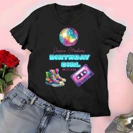 90sネオンディスコ誕生日 tシャツ