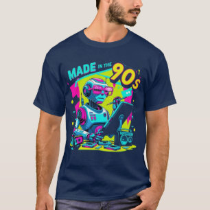 90sネオンロボットデザイナーレトロTシャツ Tシャツ