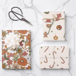 90sノスタルジアレトログルービークリスマス ラッピングペーパーシート