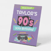 90sバースデーパーティー歓迎ペデスタルサイン 台座サイン (正面)