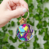 90sパターン、レトロビアカラフル キーホルダー (手)