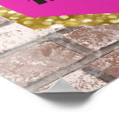 90'sヒップホップ歌詞|ピンク&金ゴールドベビーシャワーポスター ポスター (角)