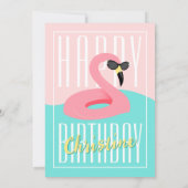 90sフラミンゴプールパーティの招待状 招待状 (裏面)