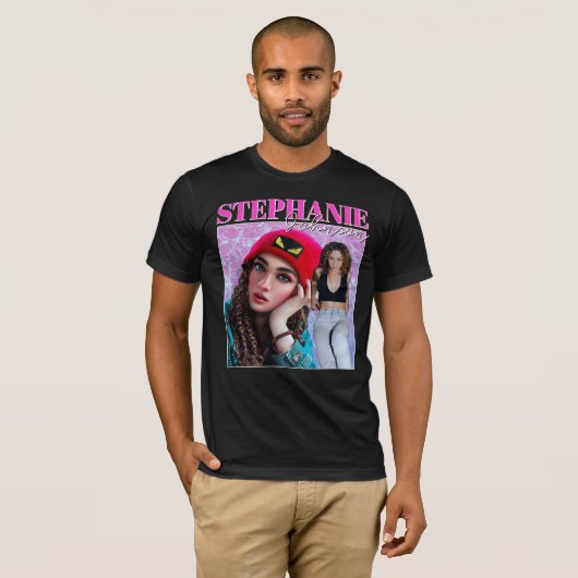 90sブートレッガーリーグ有名人名前をカスタムする写真 tシャツ (正面フル)