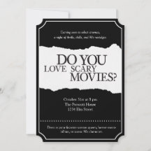 90sホラームービーハローウィンパーティ招待状