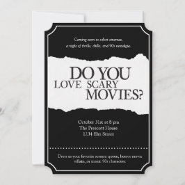 90sホラームービーハローウィンパーティ招待状