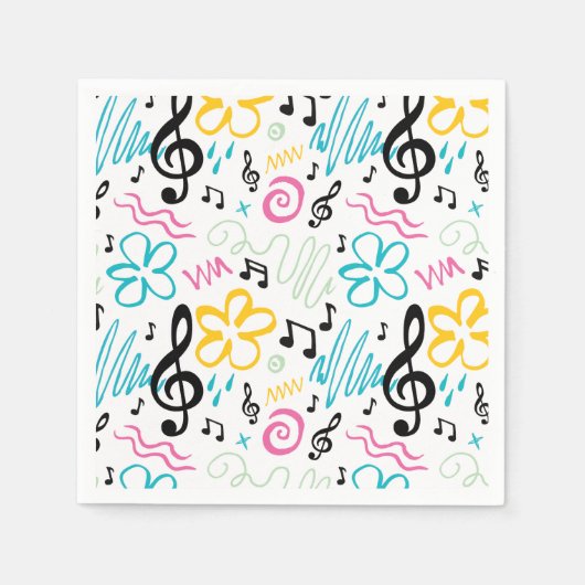 90sミュージックスタイル スタンダードカクテルナプキン (正面)