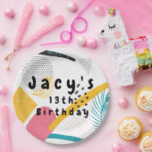 90sモダンコラージュレトロパーティー ペーパープレート (パーティー)