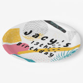 90sモダンコラージュレトロパーティー ペーパープレート (アングル)