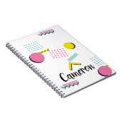 90sレトロメンフィス模様(名前をカスタムする付) ノートブック (右側)